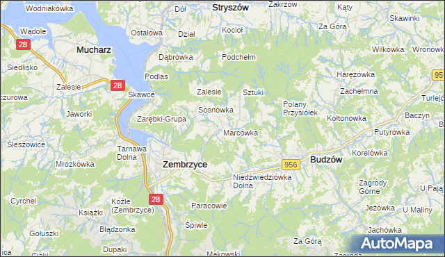 mapa Marcówka, Marcówka na mapie Targeo