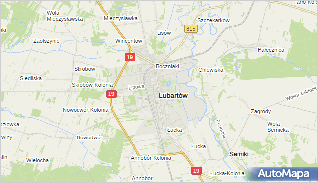 mapa Lubartów, Lubartów na mapie Targeo