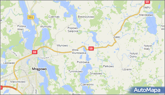 mapa Muntowo, Muntowo na mapie Targeo