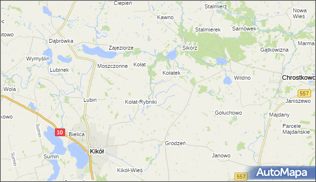 mapa Ciełuchowo, Ciełuchowo na mapie Targeo