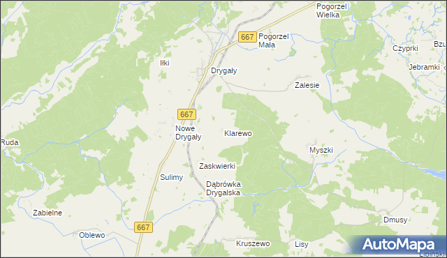 mapa Klarewo, Klarewo na mapie Targeo