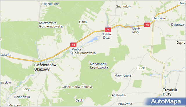 mapa Liśnik Duży-Kolonia, Liśnik Duży-Kolonia na mapie Targeo