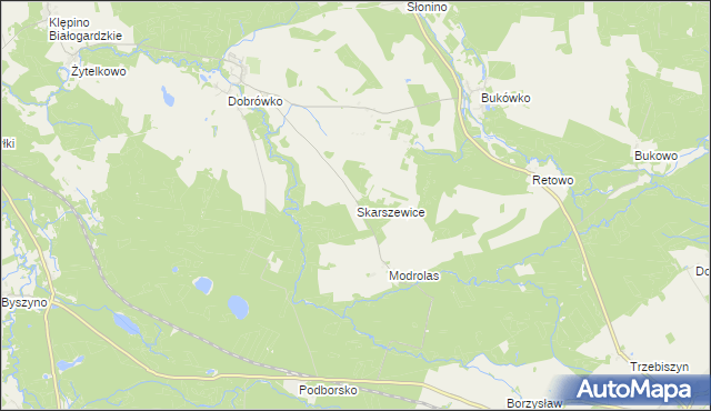 mapa Skarszewice, Skarszewice na mapie Targeo