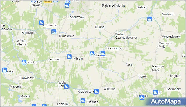 mapa Adamów gmina Dobre, Adamów gmina Dobre na mapie Targeo