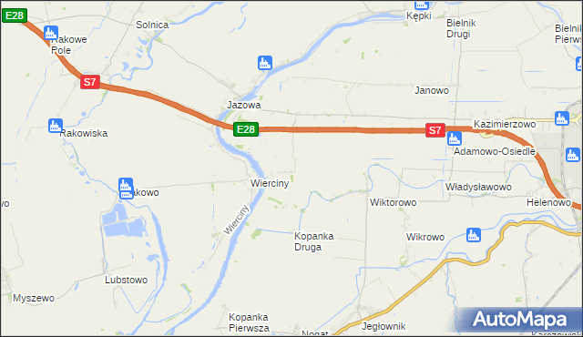 mapa Adamowo gmina Elbląg, Adamowo gmina Elbląg na mapie Targeo