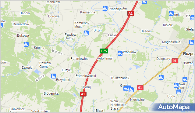 mapa Adolfinów, Adolfinów na mapie Targeo