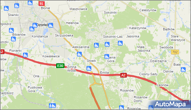 mapa Adolfów gmina Zgierz, Adolfów gmina Zgierz na mapie Targeo