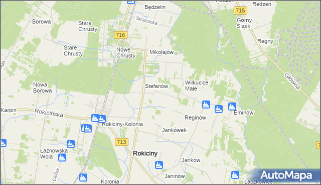 mapa Albertów gmina Rokiciny, Albertów gmina Rokiciny na mapie Targeo