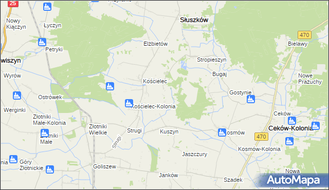 mapa Aleksandrów gmina Mycielin, Aleksandrów gmina Mycielin na mapie Targeo