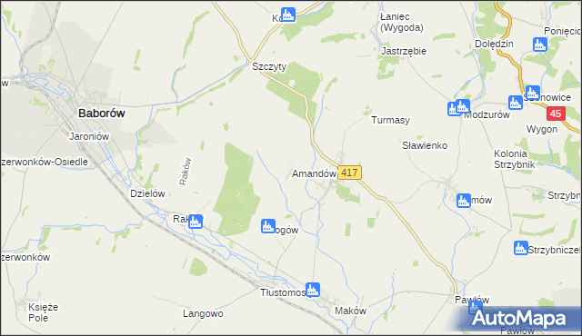 mapa Amandów, Amandów na mapie Targeo