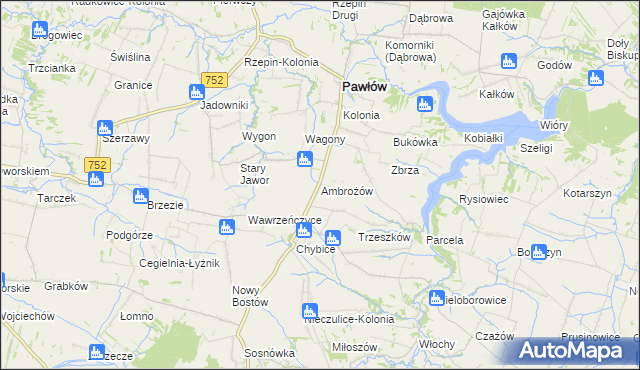 mapa Ambrożów, Ambrożów na mapie Targeo