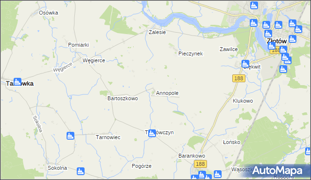 mapa Annopole gmina Tarnówka, Annopole gmina Tarnówka na mapie Targeo