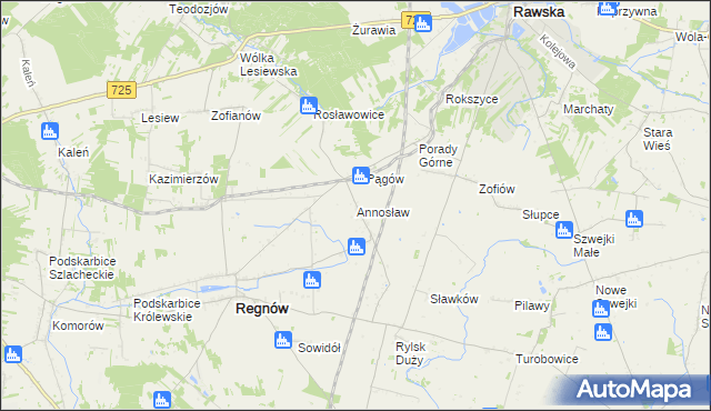 mapa Annosław, Annosław na mapie Targeo