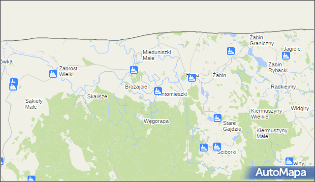 mapa Antomieszki, Antomieszki na mapie Targeo