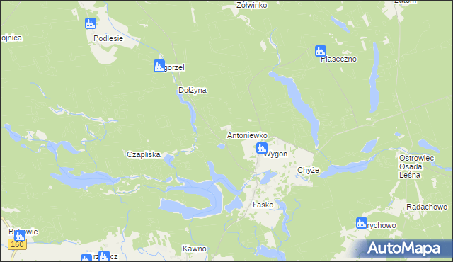 mapa Antoniewko, Antoniewko na mapie Targeo