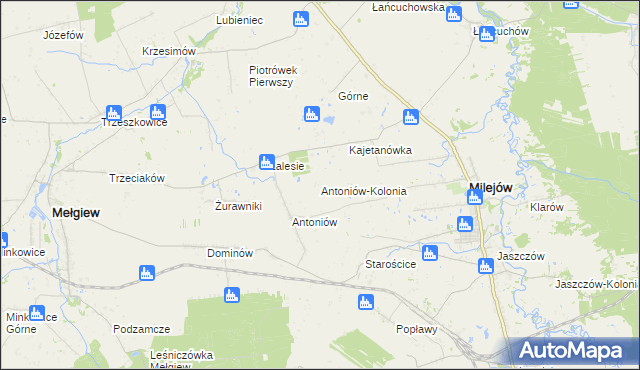 mapa Antoniów-Kolonia, Antoniów-Kolonia na mapie Targeo