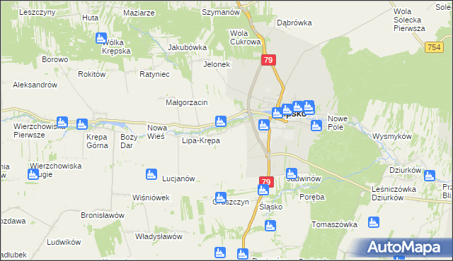 mapa Babilon gmina Lipsko, Babilon gmina Lipsko na mapie Targeo
