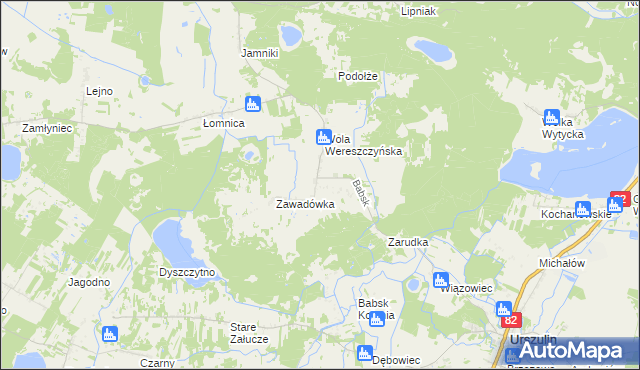 mapa Babsk gmina Urszulin, Babsk gmina Urszulin na mapie Targeo