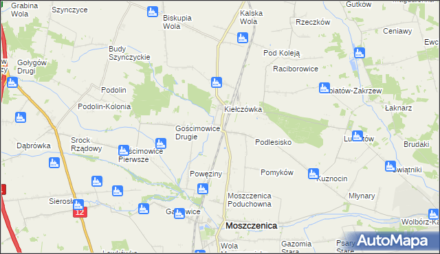 mapa Baby gmina Moszczenica, Baby gmina Moszczenica na mapie Targeo