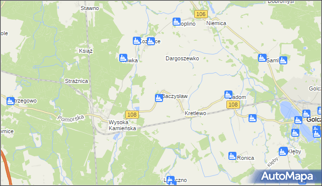 mapa Baczysław, Baczysław na mapie Targeo