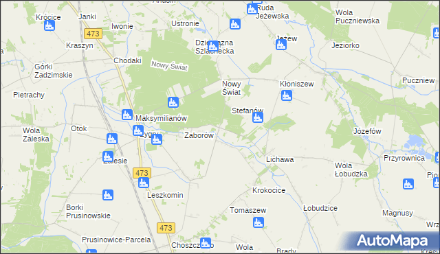 mapa Bąki gmina Zadzim, Bąki gmina Zadzim na mapie Targeo