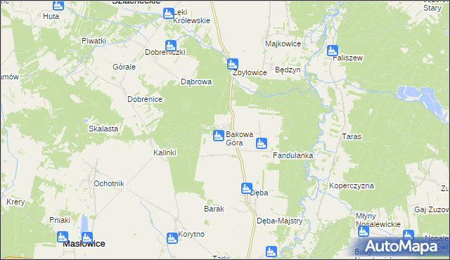 mapa Bąkowa Góra, Bąkowa Góra na mapie Targeo