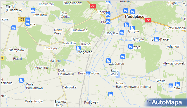 mapa Bałdrzychów, Bałdrzychów na mapie Targeo