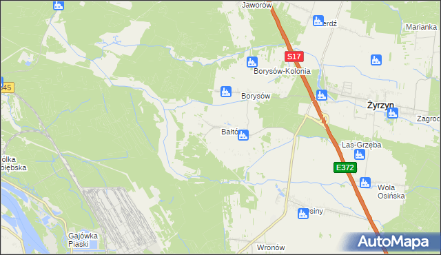 mapa Bałtów gmina Żyrzyn, Bałtów gmina Żyrzyn na mapie Targeo