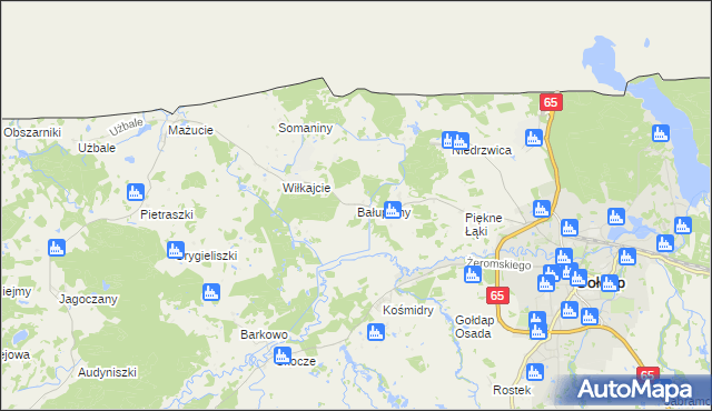 mapa Bałupiany, Bałupiany na mapie Targeo