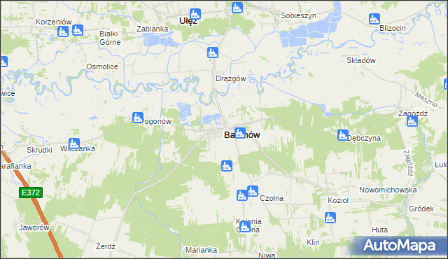 mapa Baranów powiat puławski, Baranów powiat puławski na mapie Targeo