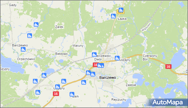 mapa Barczewski Dwór, Barczewski Dwór na mapie Targeo