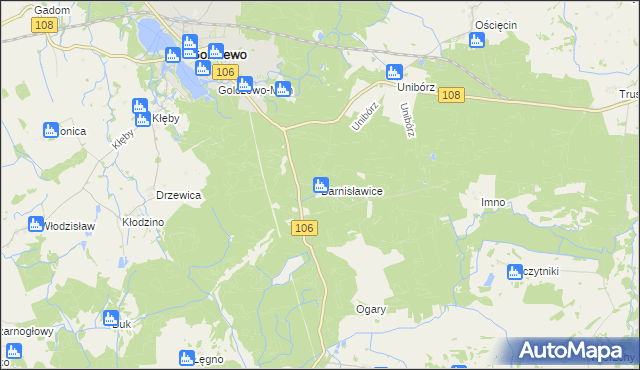 mapa Barnisławice, Barnisławice na mapie Targeo