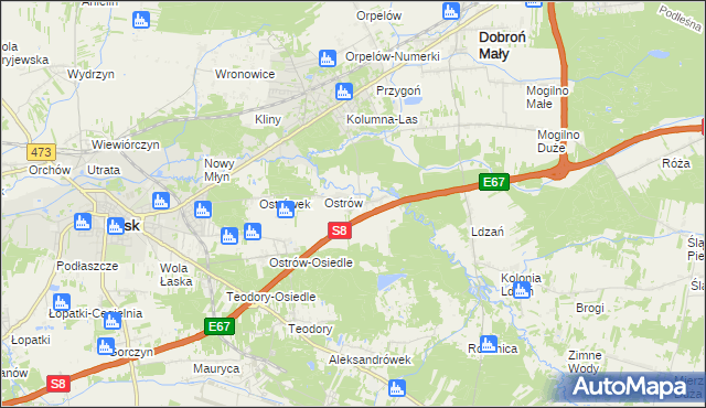 mapa Barycz gmina Dobroń, Barycz gmina Dobroń na mapie Targeo