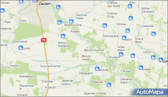 mapa Barycz-Kolonia, Barycz-Kolonia na mapie Targeo