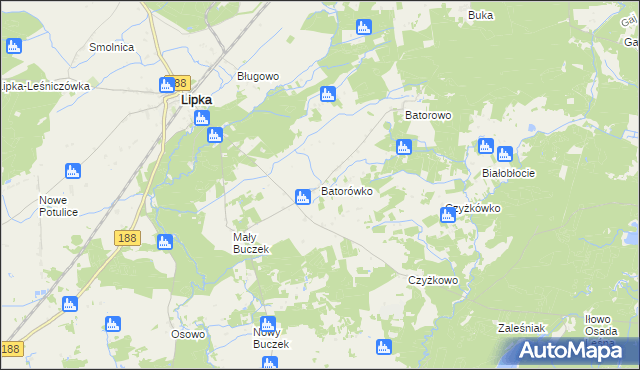 mapa Batorówko, Batorówko na mapie Targeo