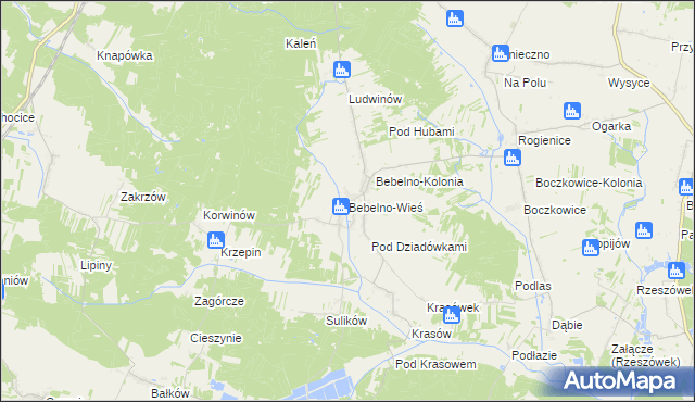 mapa Bebelno-Wieś, Bebelno-Wieś na mapie Targeo