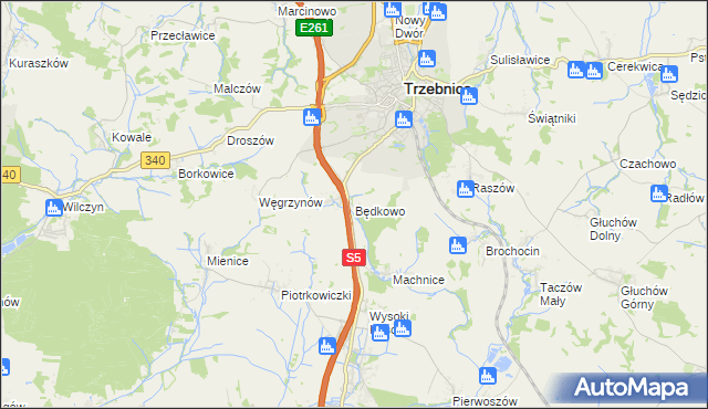 mapa Będkowo, Będkowo na mapie Targeo