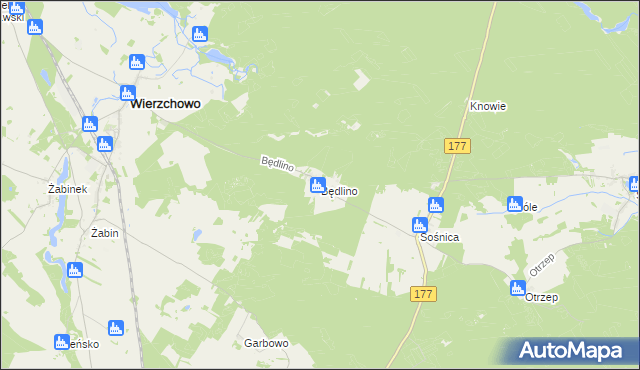 mapa Będlino, Będlino na mapie Targeo