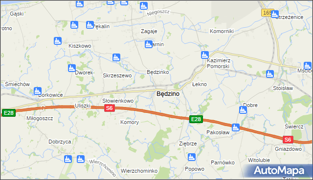 mapa Będzino, Będzino na mapie Targeo