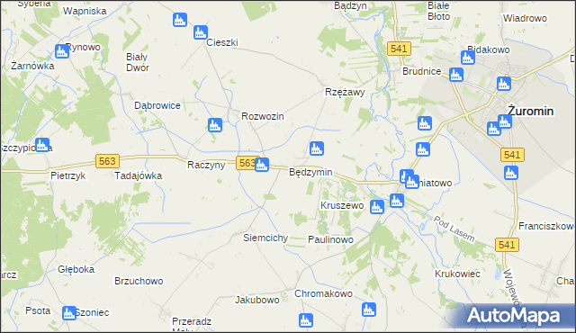 mapa Będzymin, Będzymin na mapie Targeo