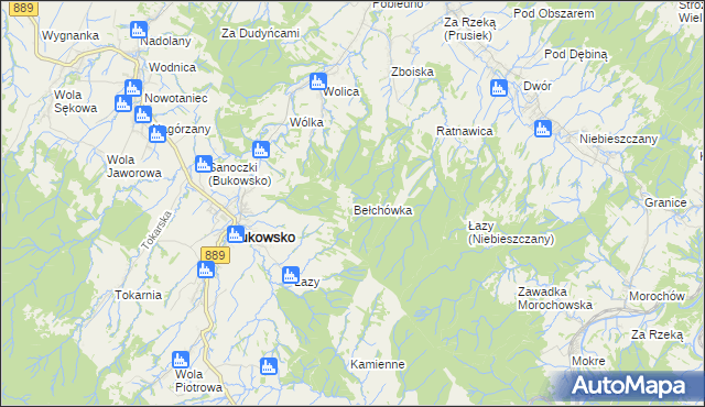 mapa Bełchówka, Bełchówka na mapie Targeo