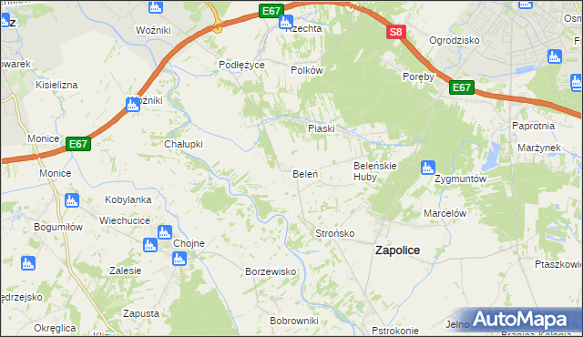 mapa Beleń, Beleń na mapie Targeo