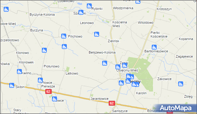 mapa Bełszewo, Bełszewo na mapie Targeo