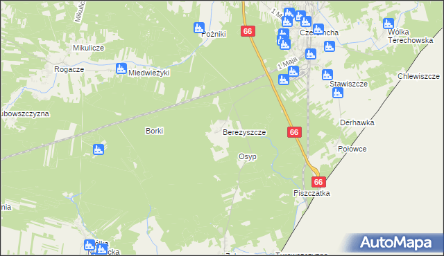 mapa Berezyszcze, Berezyszcze na mapie Targeo