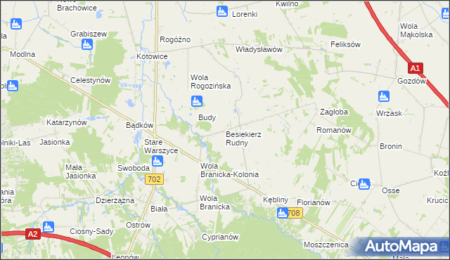 mapa Besiekierz Rudny, Besiekierz Rudny na mapie Targeo