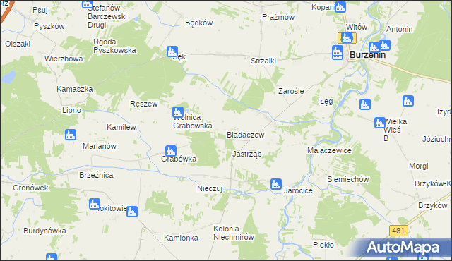 mapa Biadaczew, Biadaczew na mapie Targeo