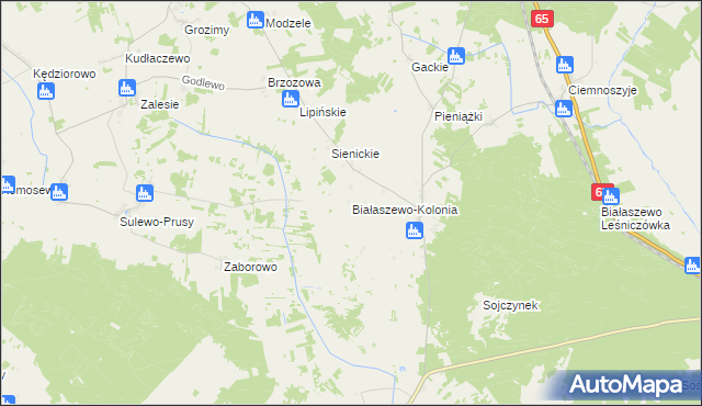 mapa Białaszewo-Kolonia, Białaszewo-Kolonia na mapie Targeo