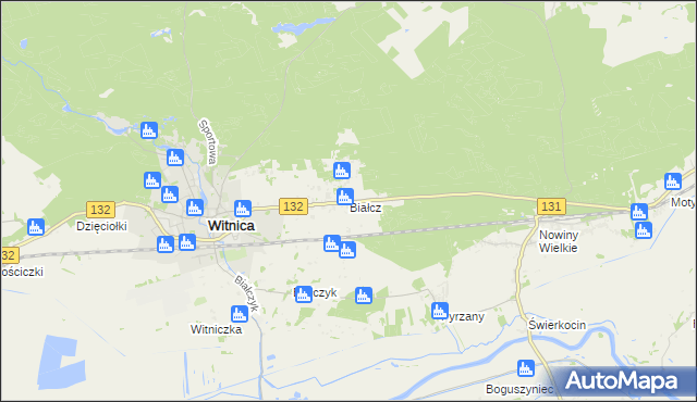 mapa Białcz gmina Witnica, Białcz gmina Witnica na mapie Targeo