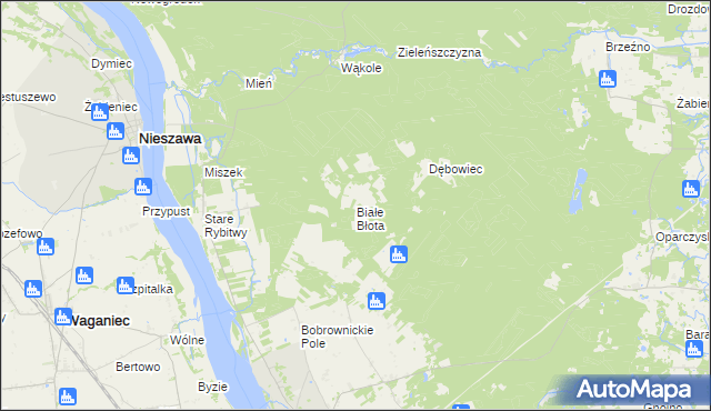 mapa Białe Błota gmina Bobrowniki, Białe Błota gmina Bobrowniki na mapie Targeo