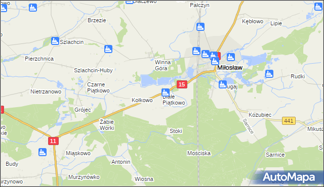 mapa Białe Piątkowo, Białe Piątkowo na mapie Targeo